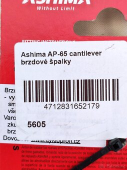 Brzdové špalky Ashima AP - 65 cantilever, 1 pár 50,-Kč - 6