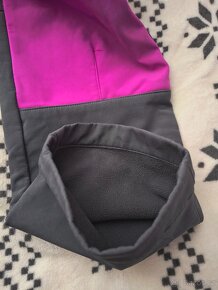 Šedorůžové softshellové zateplené kalhoty, holka 140/146 - 6