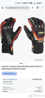 Špičkové rukavice Leki Wordcup race flex velikost 7,5. - 6