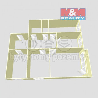 Pronájem bytu 4+1, 74 m², Litvínov, ul. Hamerská - 6