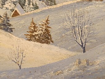 Obraz Sněžka, A. Esche, olej 30x37 - 6