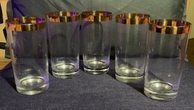 Sada skleniček se zlatým proužkem 2 velikosti - 6