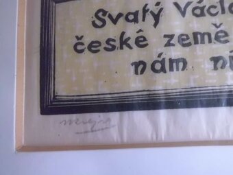 Obraz Originál Barevný Dřevoryt - SVATÝ VÁCLAV - JIŘÍ KREJSA - 6