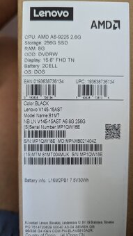 NOTEBOOK Lenovo V14 14" FHD AMD A6 8GB 256GB SSD Win 10 Pro - 6