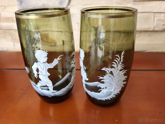 2 STAROŽITNÉ SBĚRATELSKÉ SKLENICE- LEDOVÉ DĚTI- NÁDHERNÉ - 6