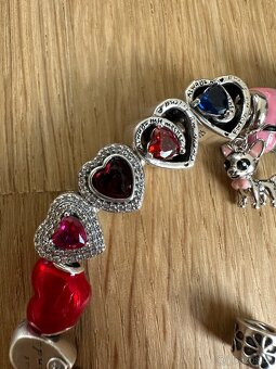 Červené srdce přívěsek na Pandora náramek - 6