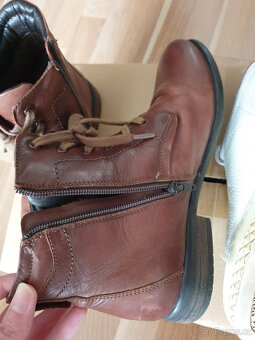 Dámské kožené kotníkové boty a sneakers tenisky 40/41 - 6
