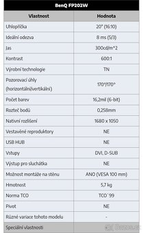 Monitor BENQ FP202W, nefunkční - 6