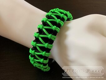 Paracord náramek (19,5 cm) black - neon - 6