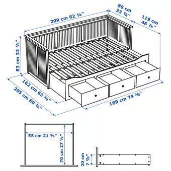 Bílá postel IKEA HEMNES s matrací - 6
