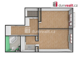 Světlý byt 2+1 s balkonem, 62 m2 + 2,9 m2 balkon, 1.patro, O - 6