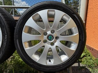 Alu kola 5x112 r17 Škoda Venus + letní pneu 225/45/17 Dunlop - 6