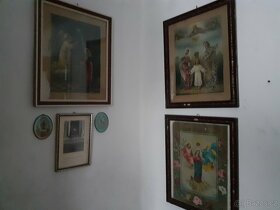 Keramika , růžový porcelán, sošky psů, obrazy - 6