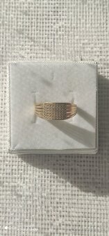 Zlatý prsten dámský vel.58 se zirkony - 6