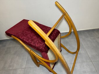 Retro houpací křeslo TON – buk, čalouněné - 6