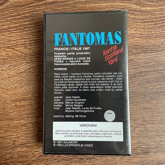 Trilogie Fantomas VHS originál CZ dabing - 6