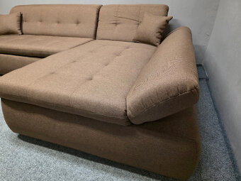Nová rozkládací rohová sedačka LUSSY hnědá - 6