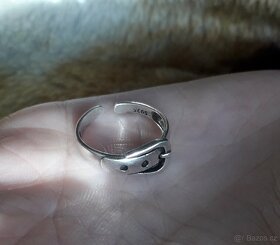 Dámský stříbrný prsten prstýnek pásek opasek otevřený 925 - 6