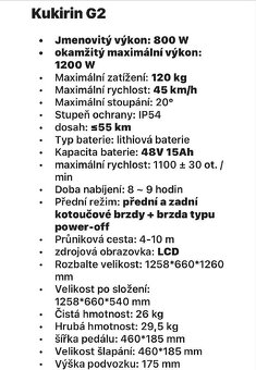 Elektrokoloběžka KUKIRIN G2 NOVÁ - NEVHODNÝ DÁREK - 6
