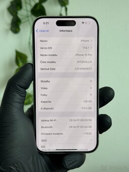 iPhone 15 Pro 128GB eSIM bílý titan - 6