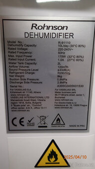 Odvlhčovač Rohnson R-91110 True Ion Air NOVÉ ČTI - 6