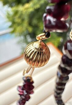 Přírodní granátový náhrdelník .Zapínání 925 - 6
