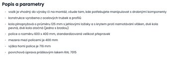  Výprodej kanceláře / provozovny – Vozík + přepravky 3500 - 6