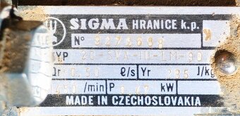Čerpadlo SIGMA 20 + elektromotor MEZ, Stonava - 6
