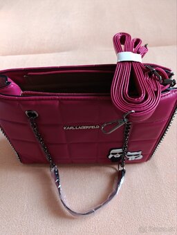 Krásná růžová kabelka Karl Lagerfeld přes rameno zcela nová - 6