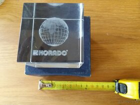 Skleněné těžítko - kostka - zeměkoule - reklamní - 6