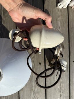 Starožitná porcelánová stahovací lampa stahovacka - 6
