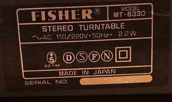 JAPONSKÝ GRAMOFON FISCHER MT-6330 ( 1980) PŘÍMÝ NÁHON ,NOVÁ - 6