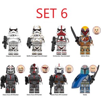 Rôzne figúrky Star Wars 3 (8ks) typ lego - nové - 6
