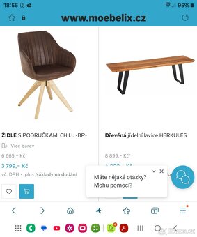 4 ks čalouněných jídelních židlí -NOVÉ- NEPOUŽITÉ - 6