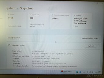 HP EliteBook 745 G6/AMD Ryzen 5 PRO 3500U/16GB/250GB - 6