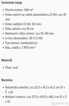 Aku robotická sekačka Parkside na 500 m2 nová - 6