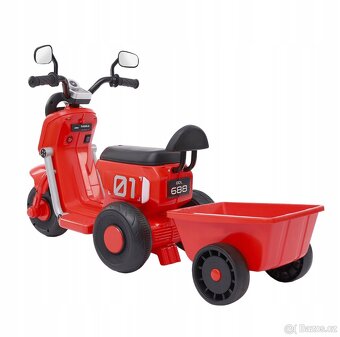 Elektrická motorka pro děti červené se zadní lžící - 6