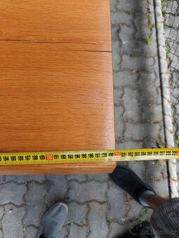 Stul dubovy masiv 200x90x76 kovove nohy+ lavice - 6