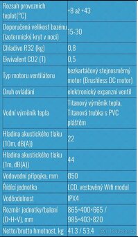 Bazénové invertorové tepelné čerpadlo 7kW - 6