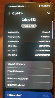 prodám galaxy S22 ,8gb ram ,128 interní paměť. - 6