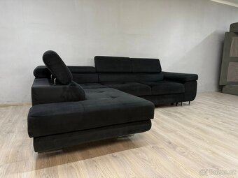 Tmavá sedací souprava do L - na nožíčkách - 6