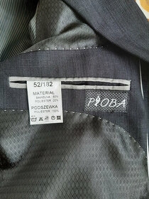 Tmavý společenský pánský oblek Pioba vel. 52 - 6