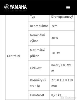 Reproduktory, reprosoustava Yamaha 5.1 - 6