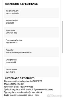 Továrně repasované turbo Škoda Octavia I 1.9 tdi 74kw - 6