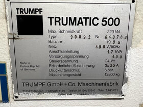TRUMPF - vysekávací lis  Trumatic 500 R - 1600 - 6