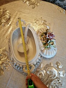 Stará Neapolska porcelánová 4 dílna mísa. Signováno. - 6