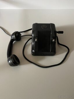 telefon tesla starý bakelitový telefon na kličku tesla retro - 6