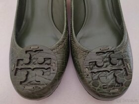 Lodičky na klínku Tory Burch, olivová kůže vel. 36 - 6