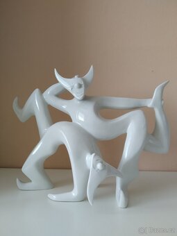 Royal Dux-Vl.David-porcelánová socha klaunů - 6
