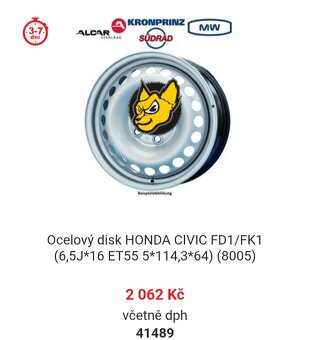 4x Disk (6,5J16 ET55 5114,364) - 6